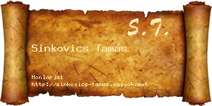 Sinkovics Tamás névjegykártya